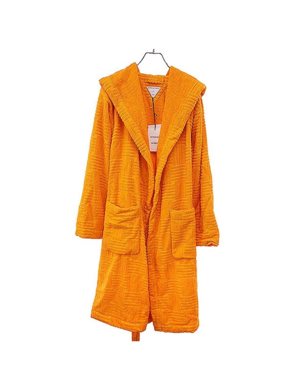 Bottega Veneta Cotton Terry Pile Bathrobe Coat Orange